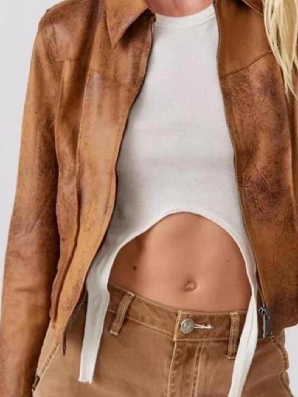 UO Pippa Faux Suede Seamed Jacket Size Small